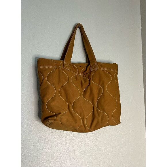 New Madewell the canvas transport tote quilted edition tan - Picture 4 of 7